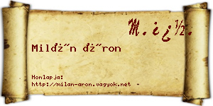 Milán Áron névjegykártya