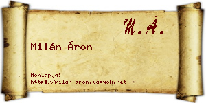 Milán Áron névjegykártya